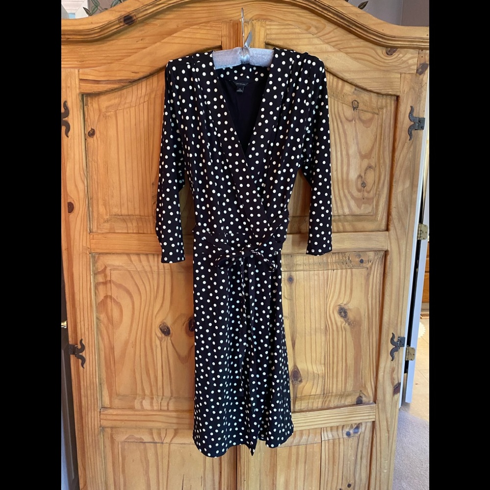 Ann Taylor black w/white polka dots never worn 14